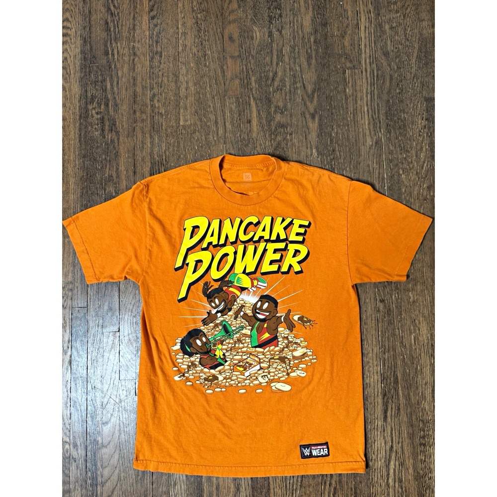 WWE Authentic Wear The New Day Pancake Power Graphic T-Shirt Orange Mens L